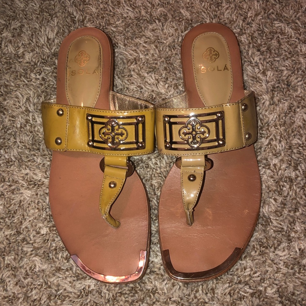 Isola Yellow and Gold Sandals